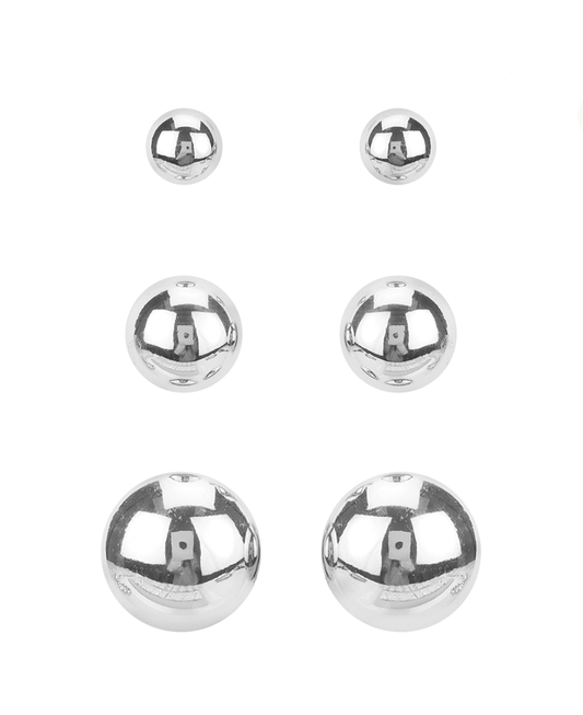 CCB Round Ball 3 Pair Earring