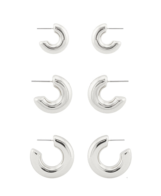 20 / 25 / 30mm 3 Pair Hoop Earring