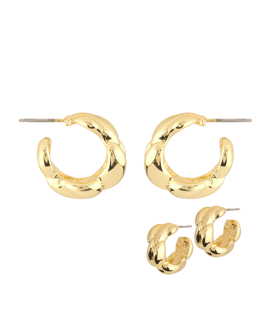 Metal Texture 15mm Hoop Earring