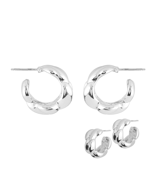 Metal Texture 15mm Hoop Earring