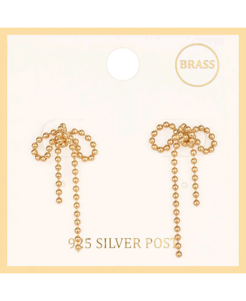 Metal CCB Bow Post Earring
