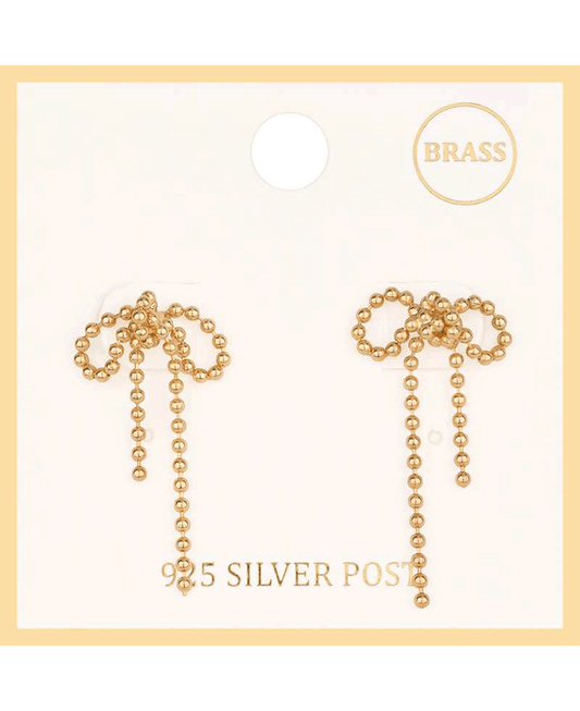 Metal CCB Bow Post Earring