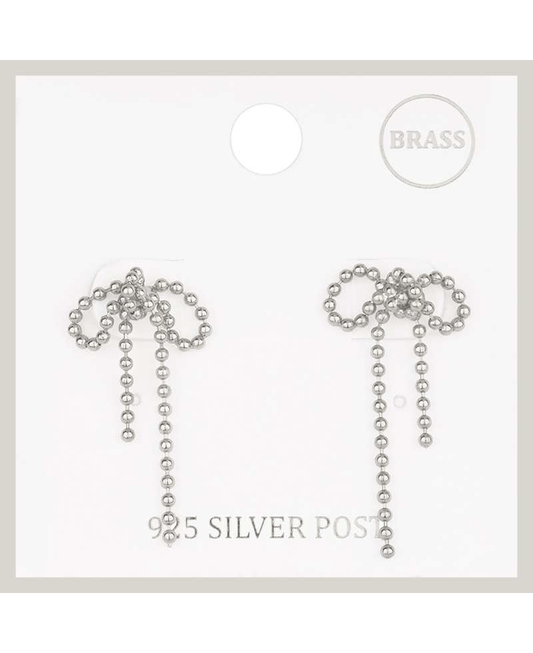 Metal CCB Bow Post Earring