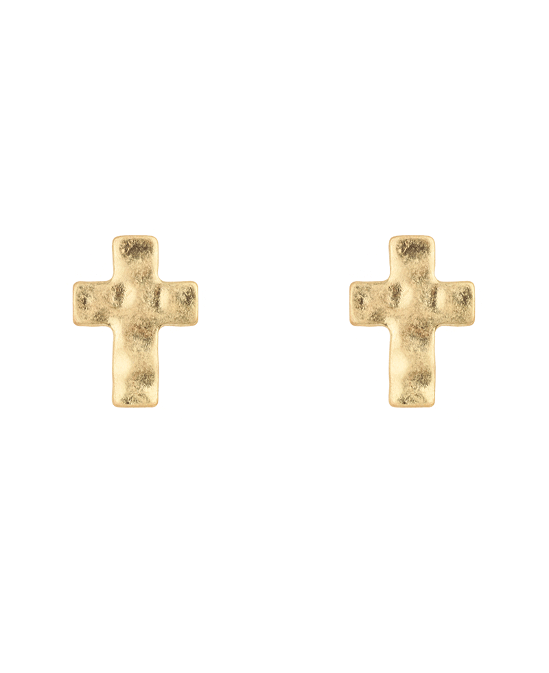 Metal Cross Post Earring