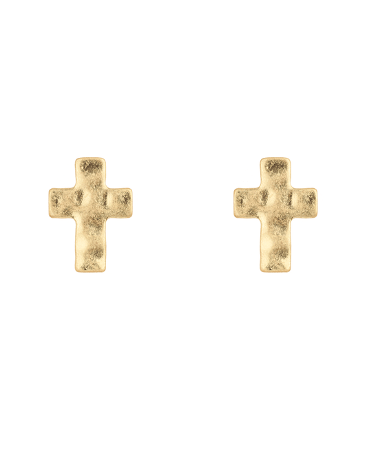 Metal Cross Post Earring