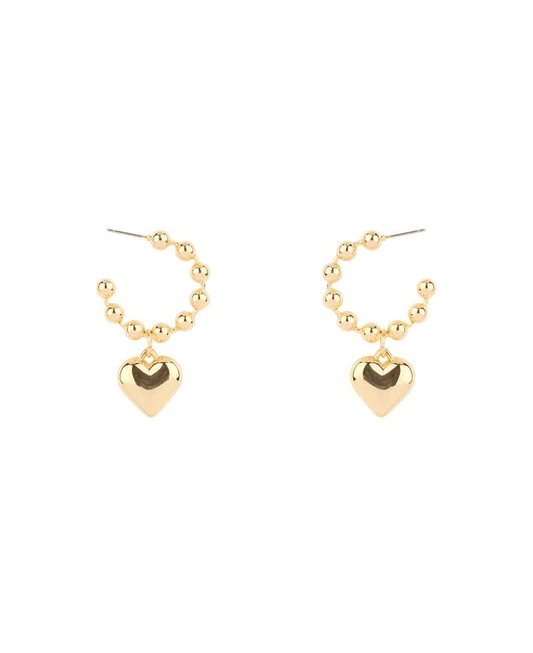 Metal Heart 25mm Hoop Earring