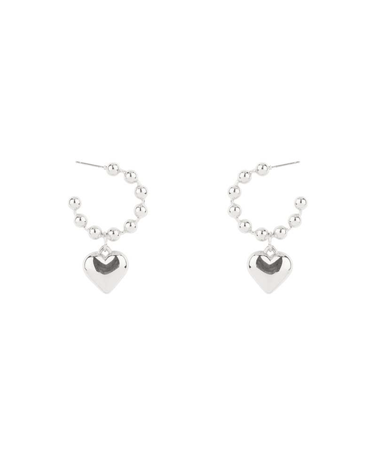 Metal Heart 25mm Hoop Earring