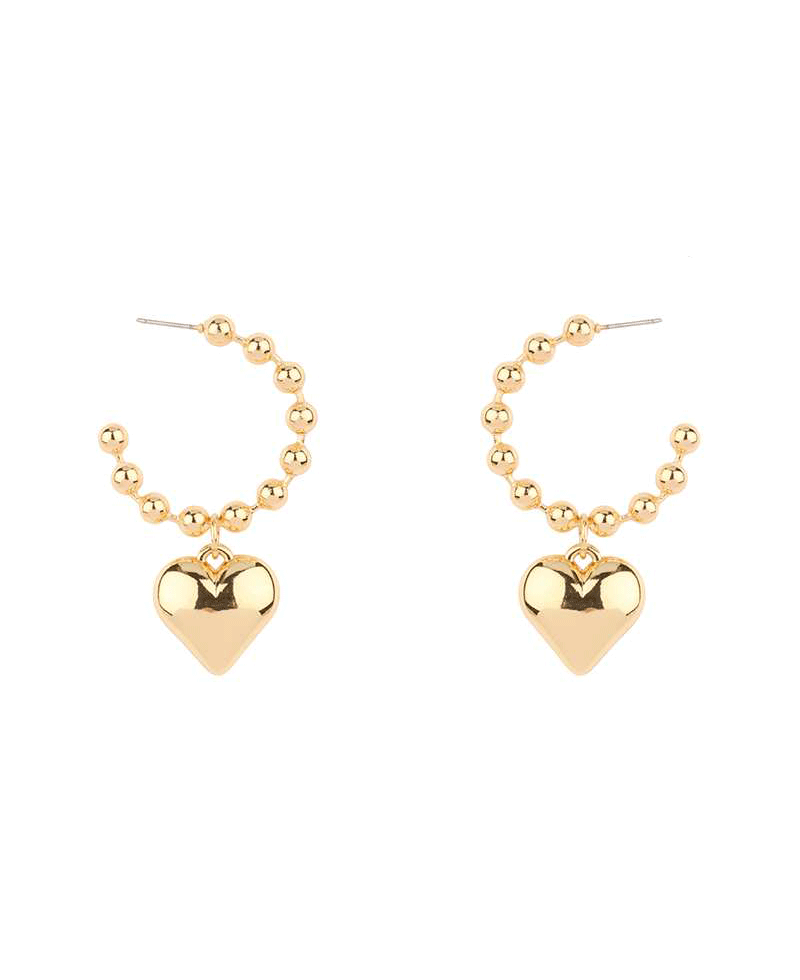 Metal Heart 35mm Hoop Earring