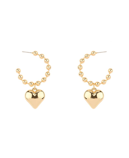 Metal Heart 35mm Hoop Earring