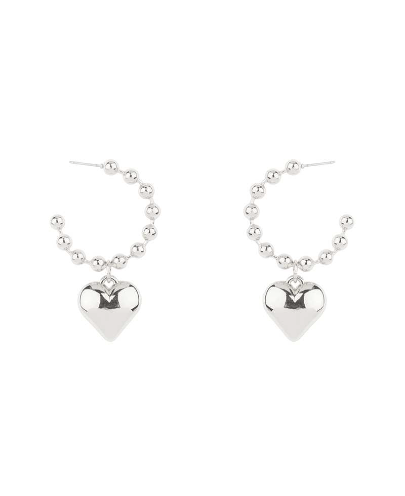 Metal Heart 35mm Hoop Earring