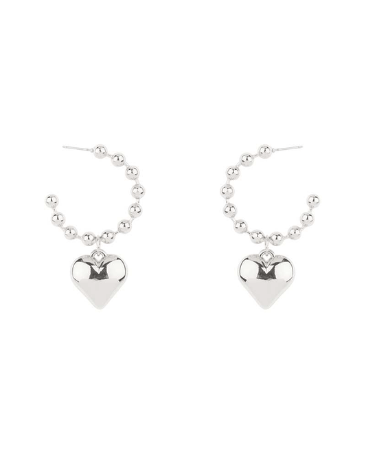 Metal Heart 35mm Hoop Earring