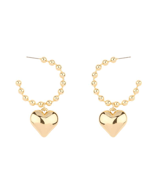 Metal Heart Hoop Earring