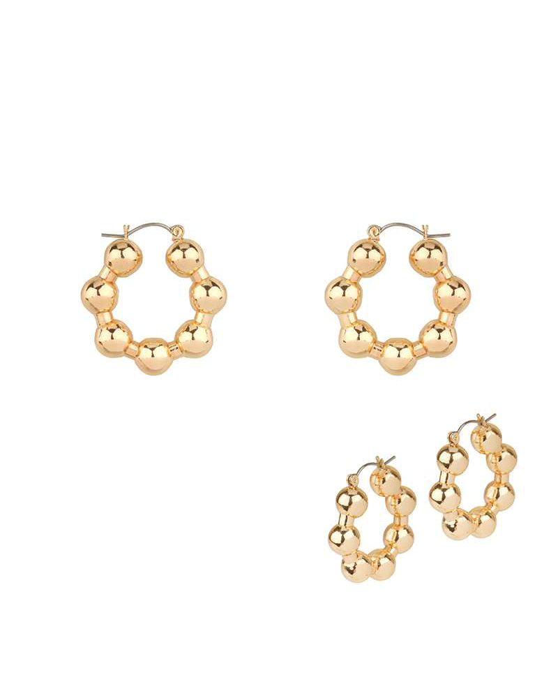 Metal Ball 30mm Hoop Earring