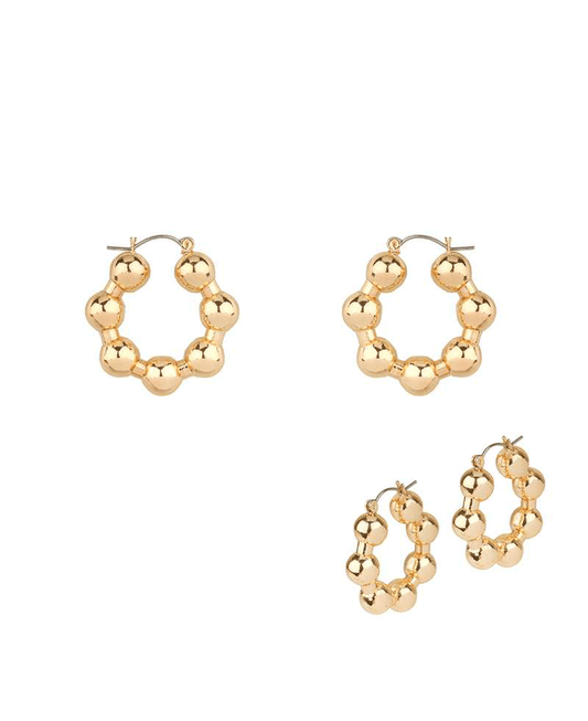 Metal Ball 30mm Hoop Earring