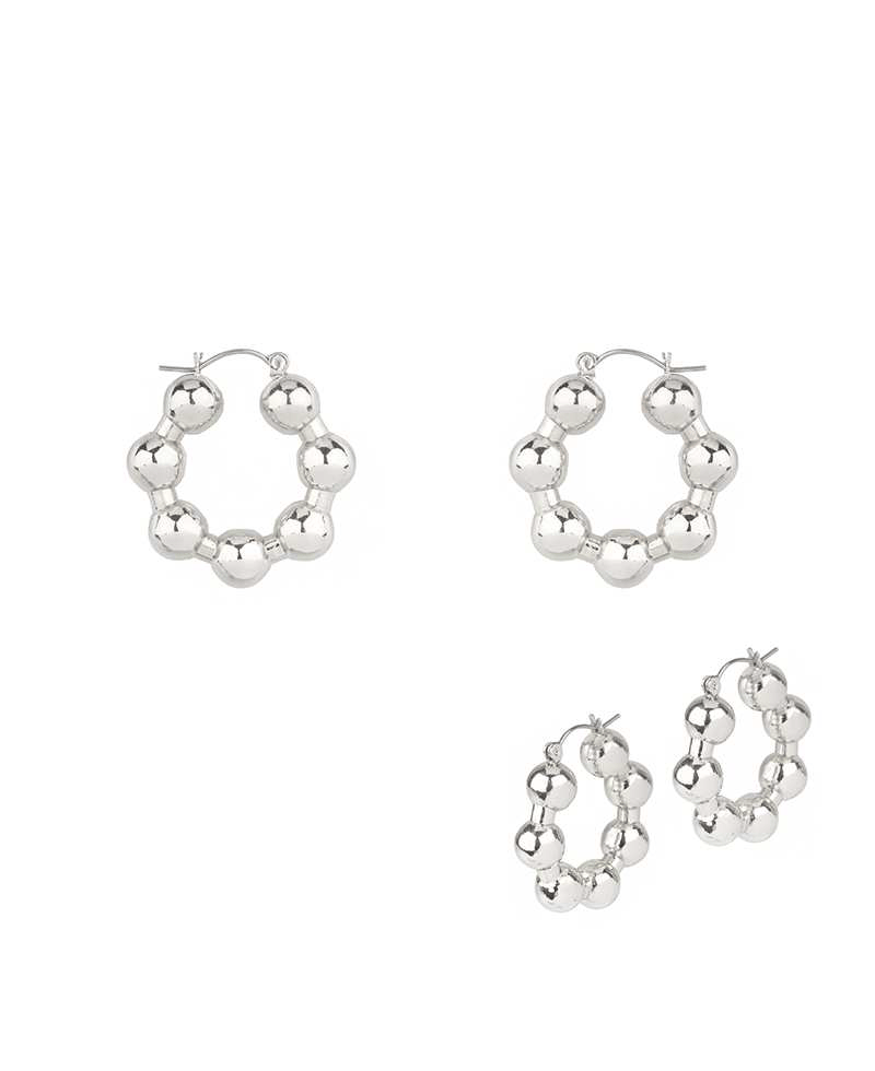 Metal Ball 30mm Hoop Earring