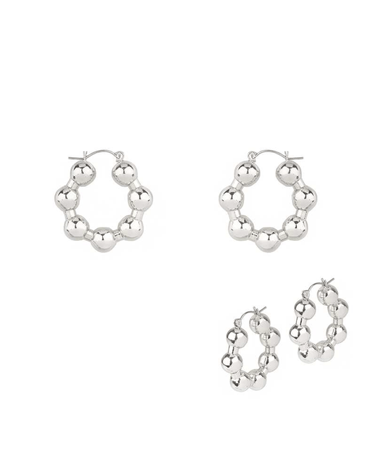 Metal Ball 30mm Hoop Earring