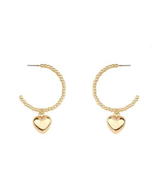 35mm CCB Ball w/ Heart Hoop Earring