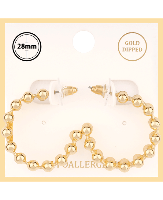 Metal Ball Chain 28mm Hoop Earring