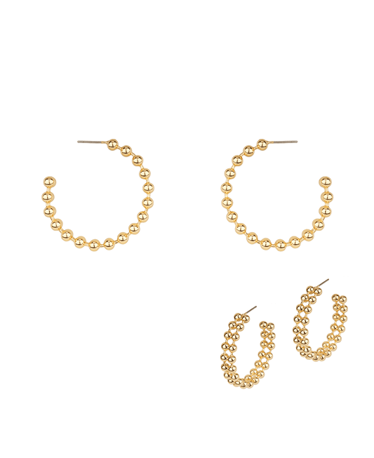 Metal Ball Chain 38mm Hoop Earring