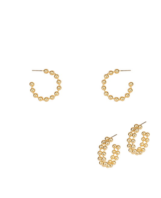Metal Ball Chain 25mm Hoop Earring