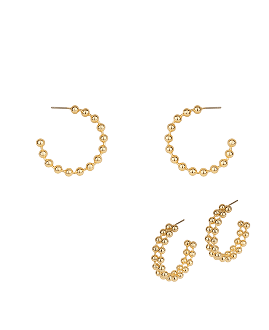Metal Ball Chain 30mm Hoop Earring