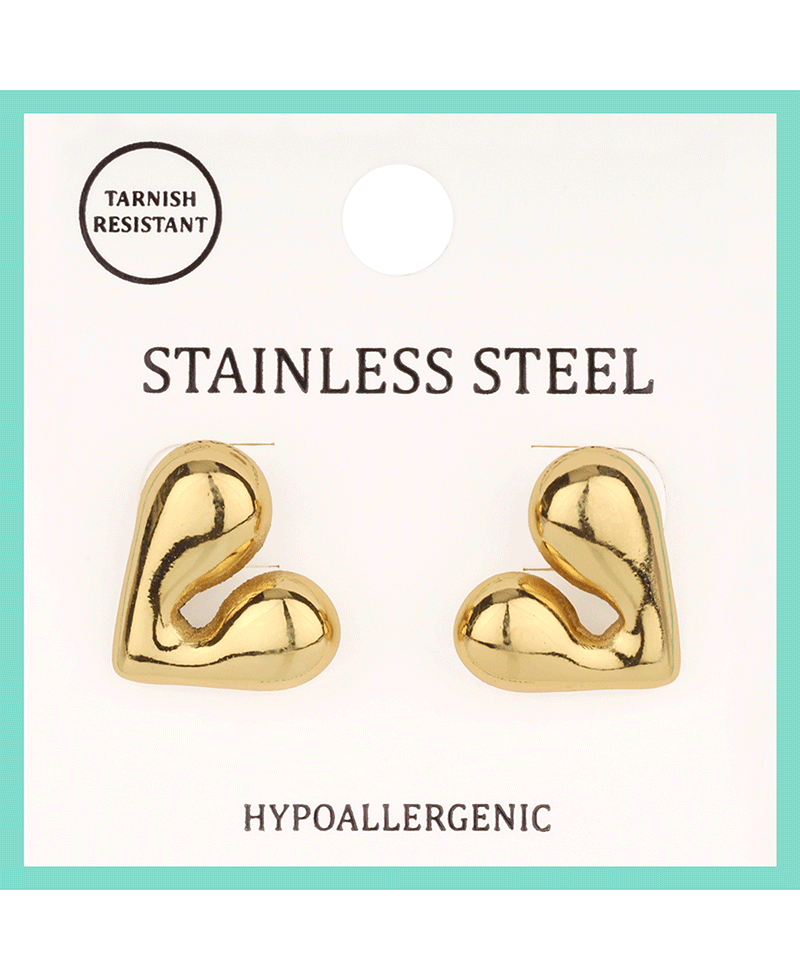 Metal Stainless Heart Post Earring