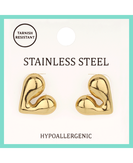 Metal Stainless Heart Post Earring