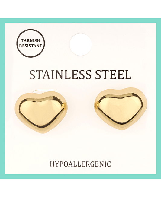 Metal Stainless Heart Post Earring