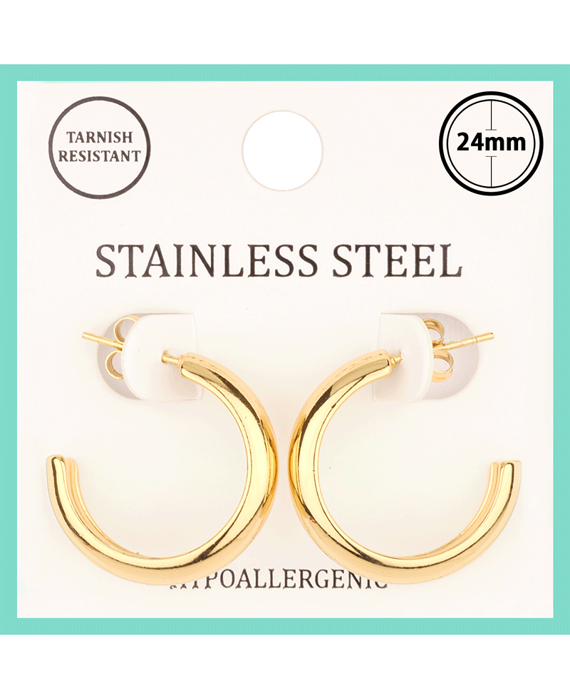 Metal Stainless 24mm Hoop Earring