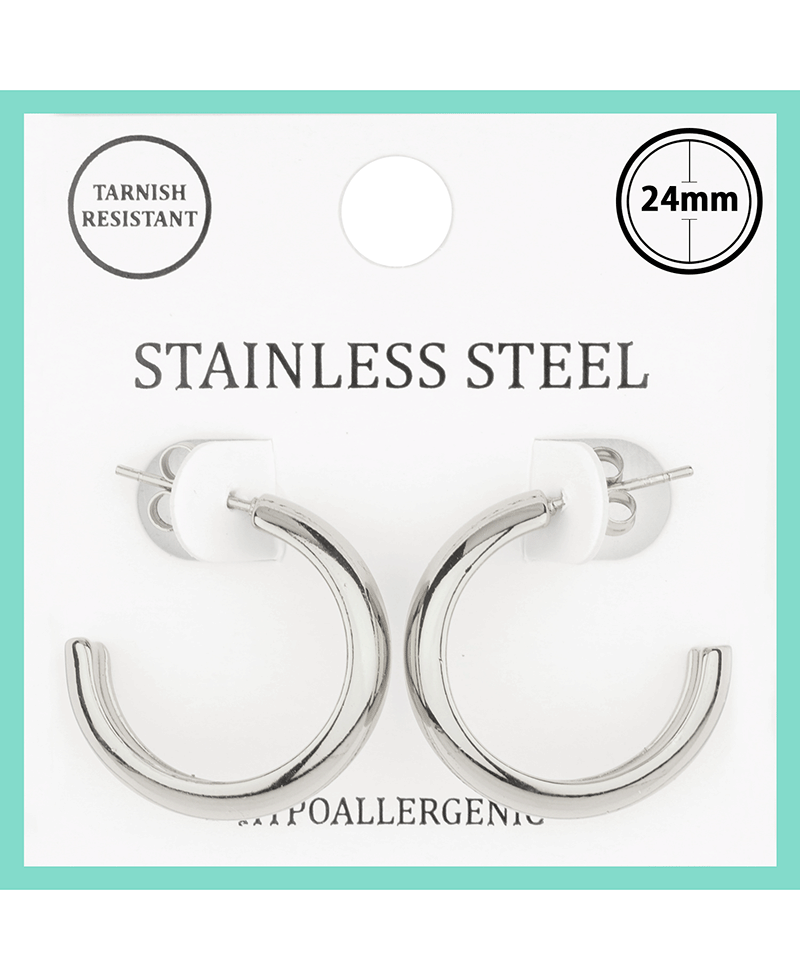 Metal Stainless 24mm Hoop Earring