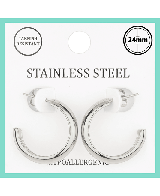 Metal Stainless 24mm Hoop Earring