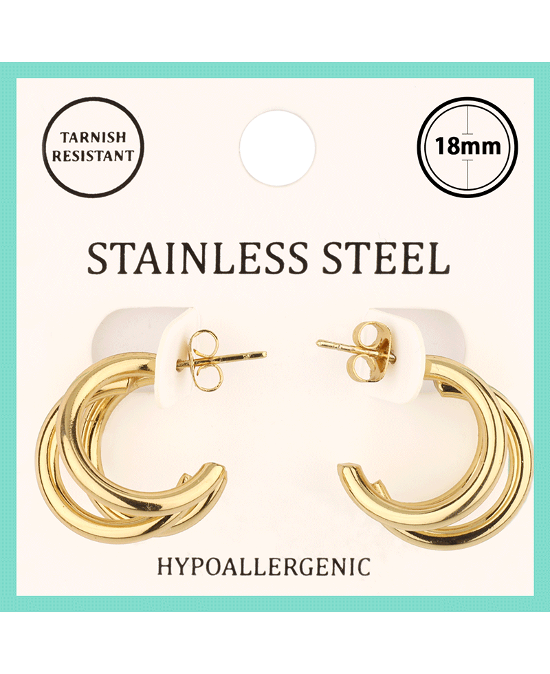 Metal Stainless 18mm Hoop Earring