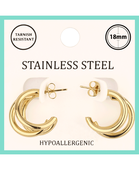 Metal Stainless 18mm Hoop Earring