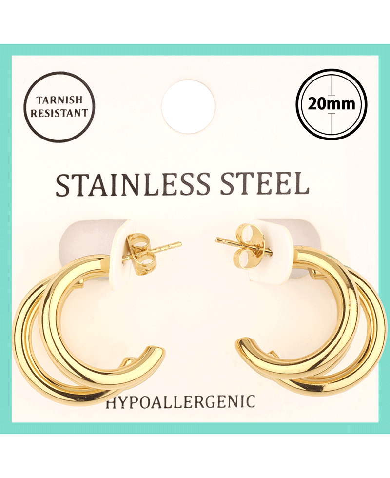 Metal Stainless 20mm Hoop Earring