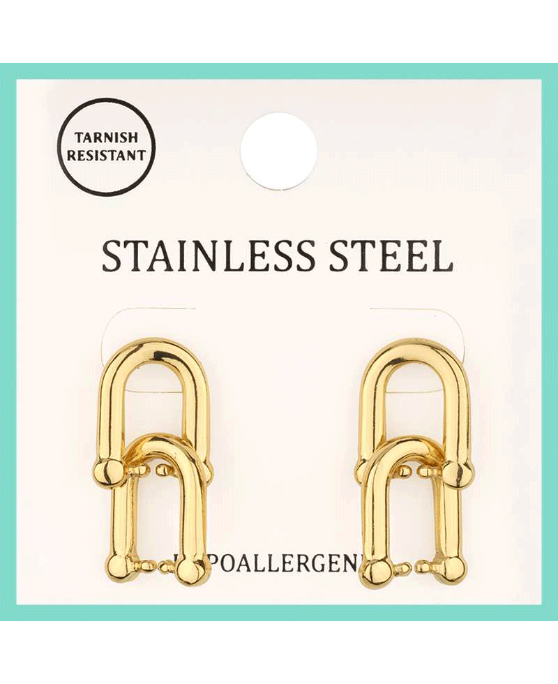Metal Stainless Steel Link Post Earring