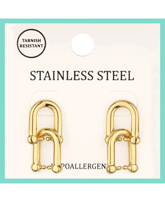 Metal Stainless Steel Link Post Earring
