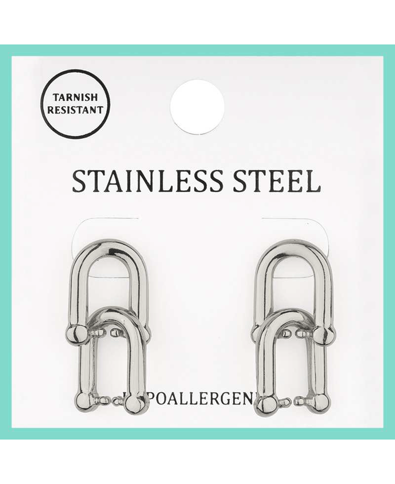 Metal Stainless Steel Link Post Earring