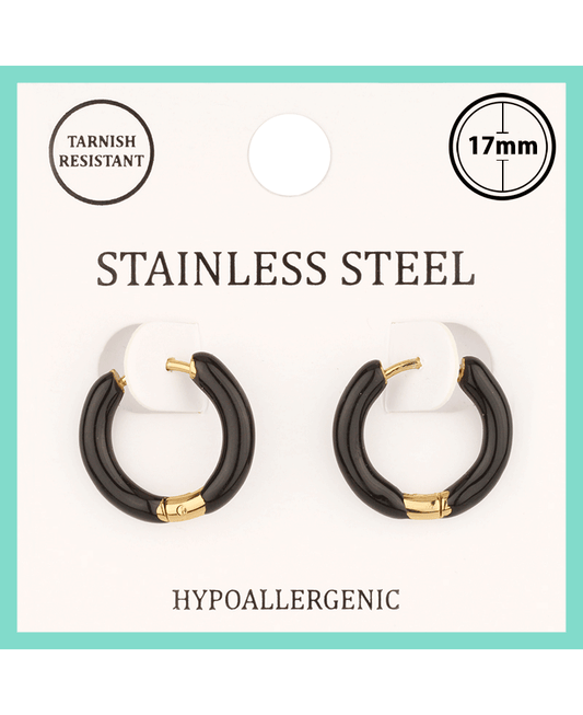Metal Stainless Color Coating 17mm Hoop Earring