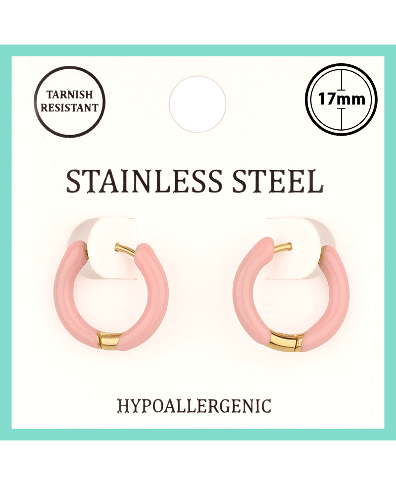 Metal Stainless Color Coating 17mm Hoop Earring