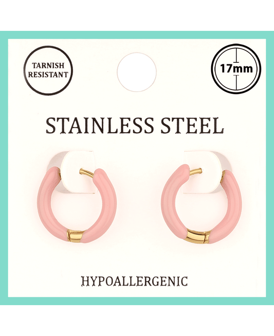 Metal Stainless Color Coating 17mm Hoop Earring