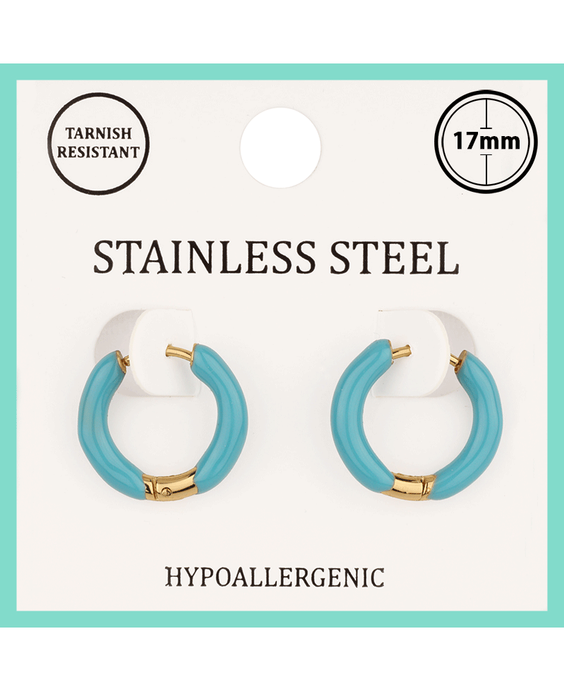 Metal Stainless Color Coating 17mm Hoop Earring