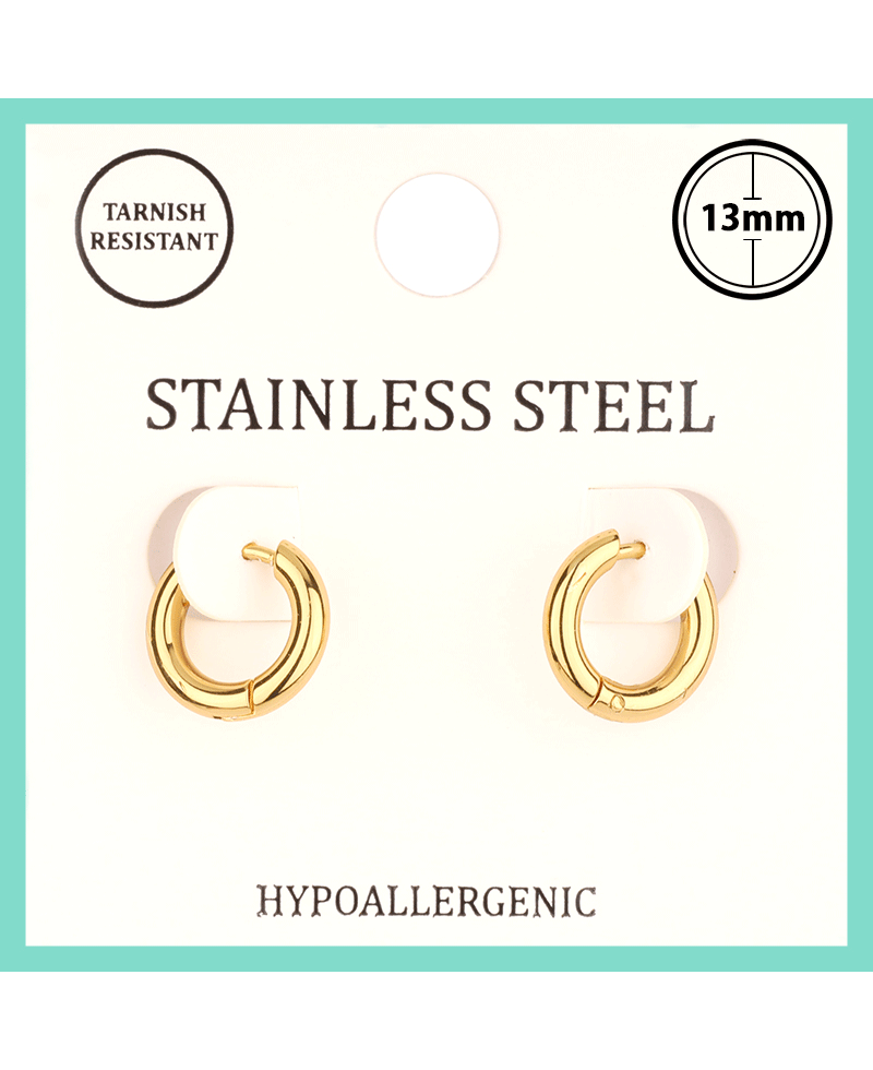 Metal Stainless 13mm Hoop Huggie Earring