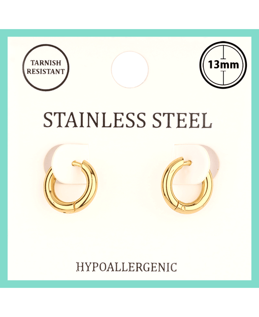 Metal Stainless 13mm Hoop Huggie Earring