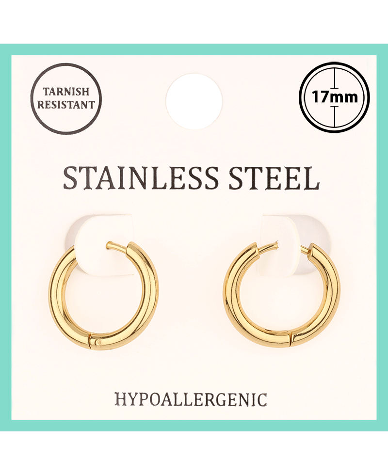 Metal Stainless 17mm Hoop Huggie Earring