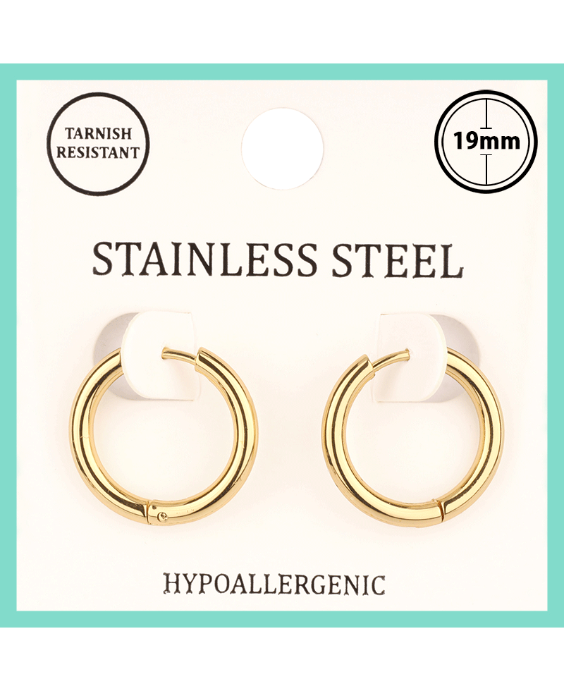 Metal Stainless 19mm Hoop Huggie Earring