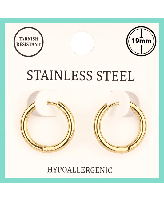 Metal Stainless 19mm Hoop Huggie Earring