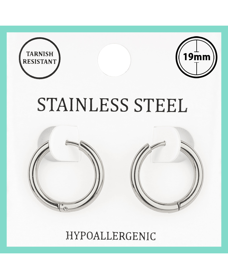 Metal Stainless 19mm Hoop Huggie Earring