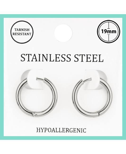 Metal Stainless 19mm Hoop Huggie Earring