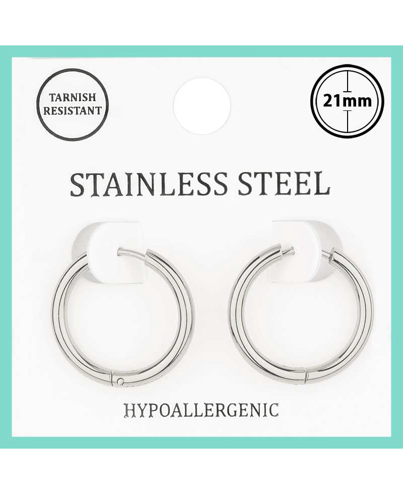 Metal Stainless 21mm Hoop Huggie Earring
