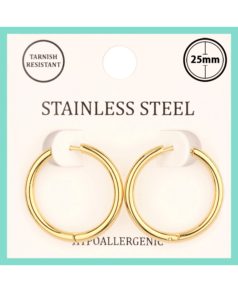 Metal Stainless 25mm Hoop Huggie Earring